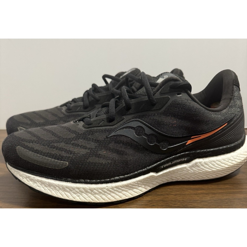 Saucony Triumph 19 Black White Running Knit Training Men's Size 12 Shoes